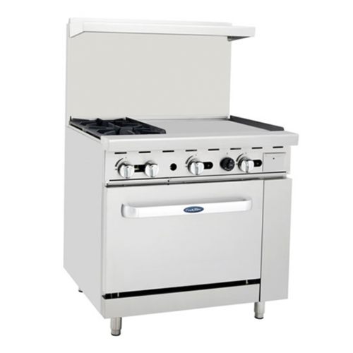 Atosa AGR-2B24GR 36" CookRite 2-Burner 24" Griddle Gas Range | 139,000 BTU