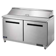 Arctic Air AST60R 60" 2 Door Refrigerated Sandwich Prep Table | (16) 1/6 Pans