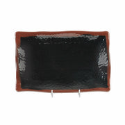 Thunder Group 2412TM Tenmoku 11 1/4" X 7 1/4" Wave Rectangular Plate | Case of 12
