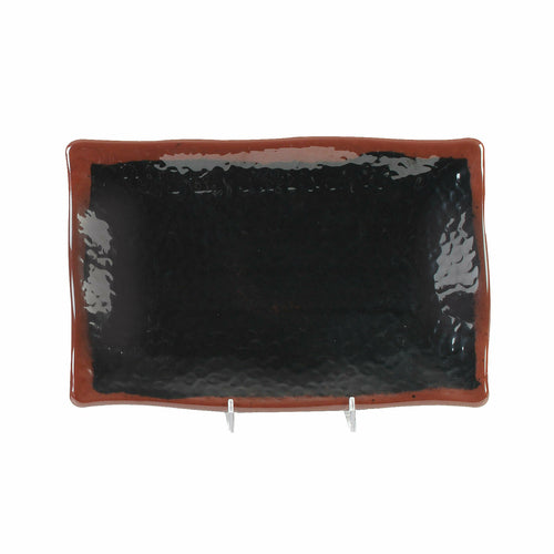 Thunder Group 2412TM Tenmoku 11 1/4" X 7 1/4" Wave Rectangular Plate | Case of 12