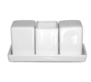 International Tableware MD-115 5-1/4" x 2-1/8" x 2-1/2"H Salt & Pepper Shaker Tray Set | Case of 12