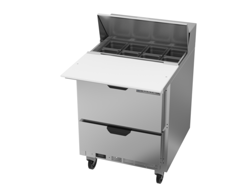 Beverage Air SPED27HC-C-B 27" 2 Drawer Refrigerated Sandwich Prep Table | 6.9 Cu. Ft.
