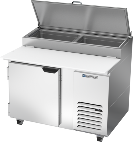 Beverage Air DP46HC 46" 1 Door Refrigerated Pizza Prep Table | 12 Cu. Ft.