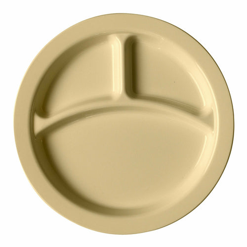 Cambro 93CW Camwear 3 Compartment 9” Narrow Rim Plate