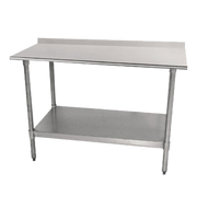 Advance Tabco TTF-300-X Stainless Steel Work Table w/ 1.5" Splash & Adjustable Undershelf | 96" x 30"
