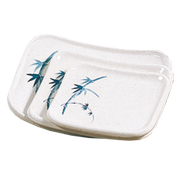 Thunder Group 1202BB Blue Bamboo 5 1/2" X 4 3/4" Square Plate | Case of 12