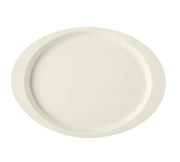 G.E.T. OP-145-DI Diamond Ivory 14-3/4" x 10-1/2" Ivory Oval Melamine Platter | Case of 12