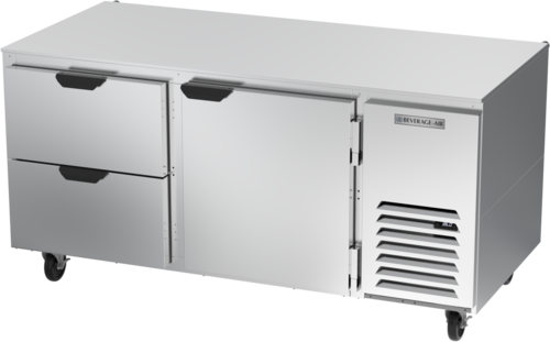 Beverage Air UCRD67AHC-2 67" 1-Door 2-Drawer Undercounter Refrigerator | 27 Cu. Ft.
