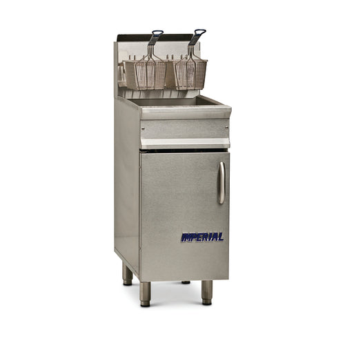 Imperial IRF-40 40 Lbs. Gas Range Match Floor Deep Fryer | 105,000 BTU