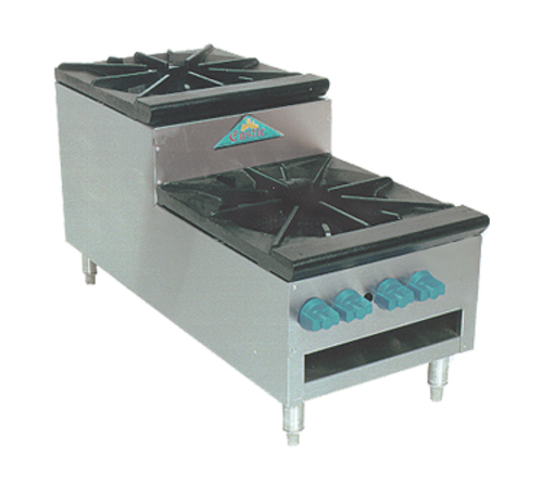 Comstock-Castle SUCSP54 54" 6-Burner Step-Up Gas Stock Pot Range | 660,000 BTU