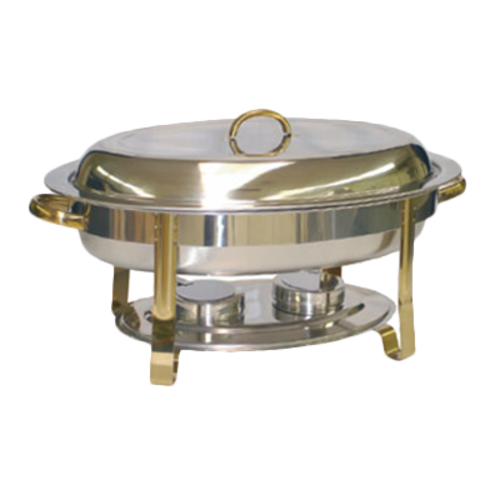 Thunder Group SLRCF0836GH Gold Accented Oval Chafer | 6 Qt.