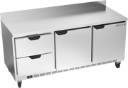 Beverage Air WTRD72AHC-2 72" 2 Drawer 2 Door Worktop Refrigerator with Backsplash | 17.88 Cu. Ft.