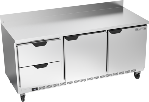 Beverage Air WTRD72AHC-2 72" 2 Drawer 2 Door Worktop Refrigerator with Backsplash | 17.88 Cu. Ft.
