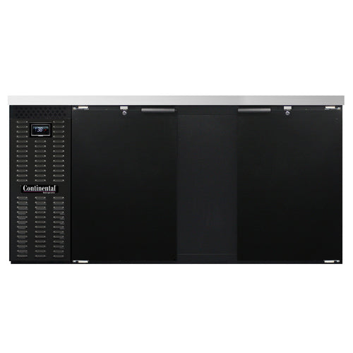 Continental BB69N 69" 2-Door Black Back Bar Cooler