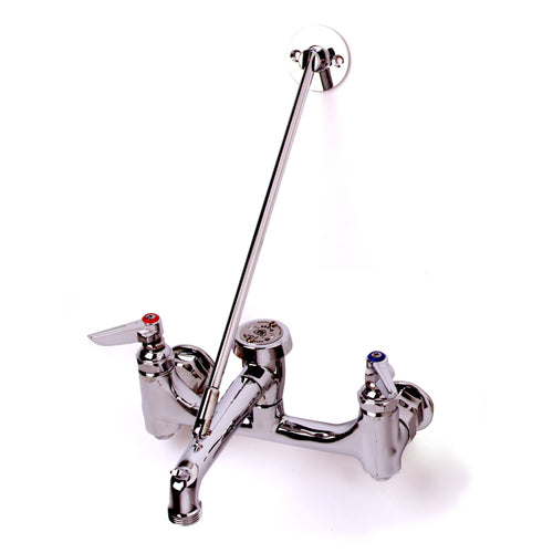 T&S Brass B-0665-BSTP 8" Center Wall Mount Service Sink Faucet w/6" Spout