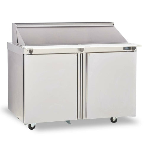 Delfield 4448NP-18M 48" 2-Door Mega Top Refrigerated Sandwich Prep Table | (18) 1/6 Pan