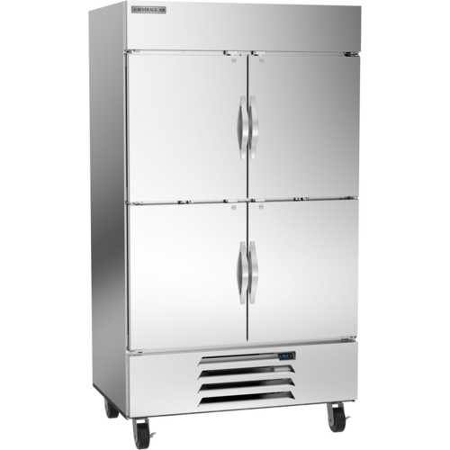 Beverage Air HBR44HC-1-HS 47" 4 Solid Half Door Bottom Mount Reach In Refrigerator | 40.2 Cu. Ft.