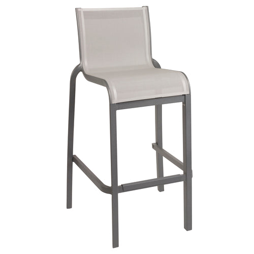 Grosfillex US030288 Sunset Stacking Outdoor Bar Stool | Volcanic Black
