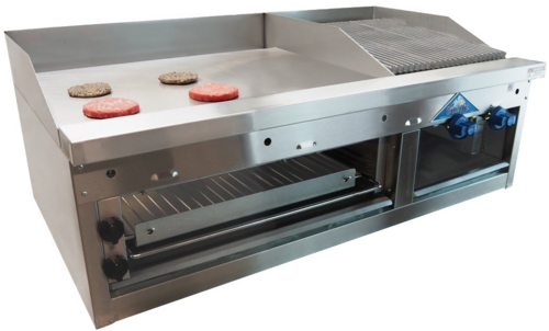 Comstock-Castle FHP48-1.5RB-30B 48" Countertop Gas Griddle, Charbroiler & Cheesemelter Combo | 112,000 BTU