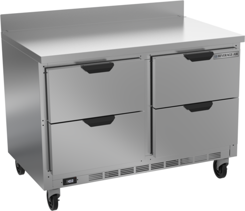 Beverage Air WTFD48AHC-4 48" 4 Drawer Worktop Freezer w/ 4" Removable Backsplash | 11.44 Cu. Ft.