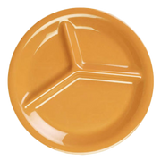 Thunder Group CR710YW Yellow 10-1/4" 3 Compartment Plate | Case of 12