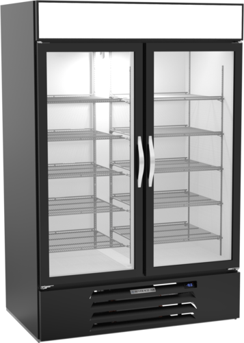 Beverage Air MMF49HC-1-B 52" 2 Glass Door Black Reach In Merchandiser Freezer | 46.2 Cu. Ft.