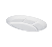G.E.T. CP-134-W Diamond White 13" 4 Compartment White Melamine Plate | Case of 12