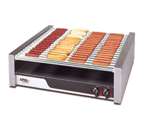 APW Wyott HR-75 34" X*PERT Hot Dog Roller Grill w/ (16) Flat Chrome Rollers | 1000 Watt