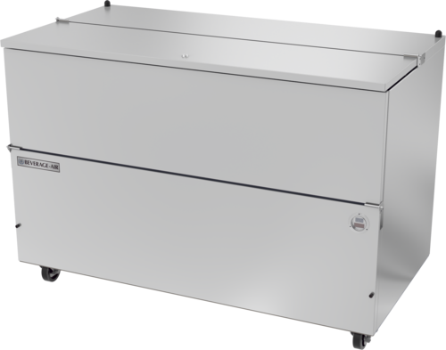 Beverage Air SM58HC-S 58" Stainless Steel Single Sided Cold Wall Milk Cooler | 16 Crate Capacity