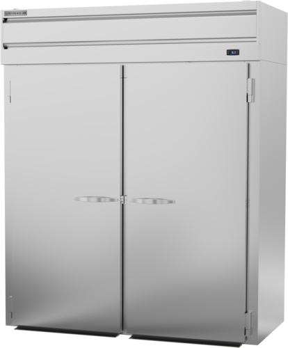 Beverage Air PRI2HC-1AS 69" Stainless Steel 2-Solid Door Roll-In Refrigerator | 70.84 Cu. Ft.
