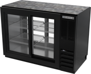 Beverage Air BB48HC-1-GS-F-PT-B 48" 4 Glass Door Black Pass Thru Back Bar Cooler | 13.6 Cu. Ft.