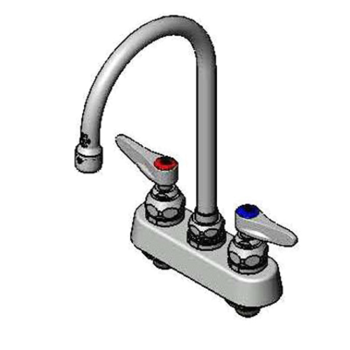 T&S Brass B-1141 4" Center Deck Mount Faucet w/Gooseneck Spout