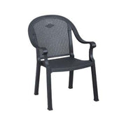 Grosfillex US720002 Sumatra Classic Stacking Outdoor Armchair | Charcoal