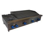 Comstock-Castle FHP42-2.5RB 42" Gas Countertop 2-Hotplate / Charbroiler Combo | 134,000 BTU