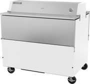 Beverage Air STF49HC-W-02 49" White Dual Sided Milk Cooler w/ Stainless Steel Interior | 12 Crate Capacity