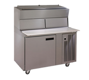 Delfield 18648PDLP LiquiTec 48" 1 Door Dual Rail Refrigerated Pizza Prep Table | (4) 12" x 20" Pan
