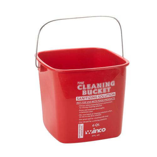 Winco PPL-6R Sanitizing Bucket | 6 Qt.