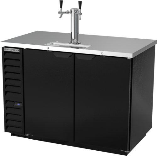 Beverage Air DD50HC-1-B 50.5" Black Dual Tap Draft Beer Cooler | (2) 1/2 Keg