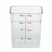 Cambro 8SFSCW135 CamSquare 8 qt. Graduated Square Food Container