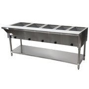 Advance Tabco HF-5G 78" x 31" Stainless Steel 5 Well Gas Hot Buffet Table | 17,500 BTU