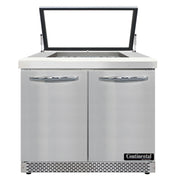 Continental Refrigerator SW36N12M-HGL-FB Refrigerated Counter, Mega Top Sandwich / Salad Unit