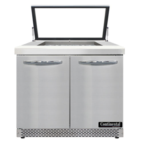 Continental Refrigerator SW36N12M-HGL-FB Refrigerated Counter, Mega Top Sandwich / Salad Unit