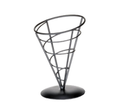 Tablecraft Vertigo AC57 5" x 7" Black Metal Appetizer Cone