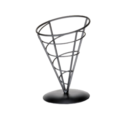 Tablecraft Vertigo AC57 5" x 7" Black Metal Appetizer Cone