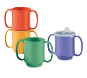 G.E.T. SN-103-RSP Red Sensation 8 oz. Red Two Handle Plastic Mug | Case of 24