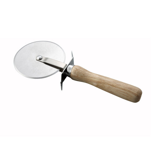 Winco PWC-4 4" Wood Handle Pizza Cutter