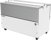 Beverage Air ST58HC-W-02 58" White Dual Sided Milk Cooler w/ Stainless Steel Interior | 16 Crate Capacity