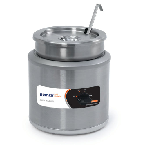 Nemco 6100A-ICL 7 Qt. Round Soup Warmer w/ Inset, Cover & Ladle