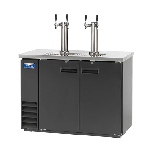 Arctic Air ADD48R-2 49" Black Steel 4 Tap Draft Beer Keg Cooler | 2 Keg