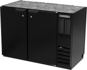 Beverage Air BB48HC-1-PT-B 48" 4 Solid Door Black Pass Thru Back Bar Cooler | 13.6 Cu. Ft.